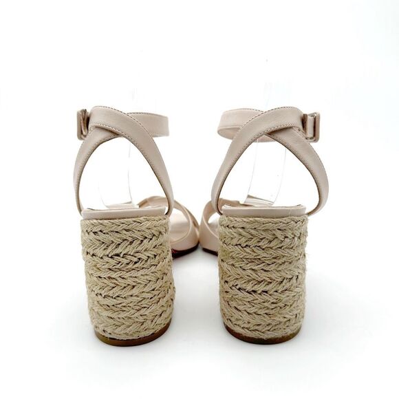 CHRISTIAN LOUBOUTIN Mariza Espadrille Block Heels Size 40 US 9.5 Beige Nude - Picture 8 of 13